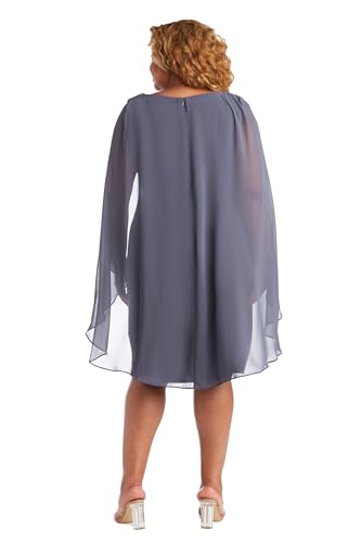 Image of R&M Richards Women's Knee-Length Wrap Dress W /Rhinestone Waist Detail & Chiffon Duster Cape