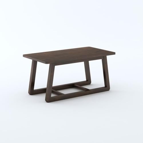 Image of MAMTA DECORATION Solid Sheesham Wood Coffee Table for Living Room | Wooden Center Table for Home, Office & Lounge | Modern Tea Table with Cross Base Design | Rectangular Coffee Table | Walnut Finish