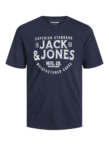 JACK & JONES Jjjeans tee SS O-Neck Camiseta, Azul Marino, M Hombres