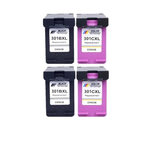 Cartouche 301XL pour DeskJet 1050 1510 2540 | Pack de 4 encreurs