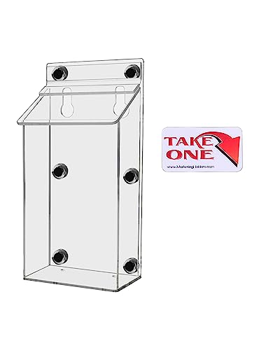 Marketing Holders Magnetic Brochure Box with Lid Clear Acrylic Metal Mount Indoor or Outdoor Caddy Holds 4