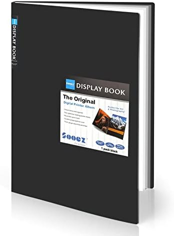 Sooez Art Portfolios 11"x17", Large Portfolio Folder with 30 Pockets & Black Inner Sheets, Display 60 Pages, 11 x 17 Presentation Book for Artwork Storage, Binder with Plastic Sleeves for Artist