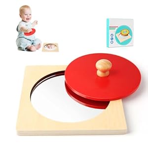 DONGFENGLION Montessori Baby Spiegel mit Peekaboo Puzzle
