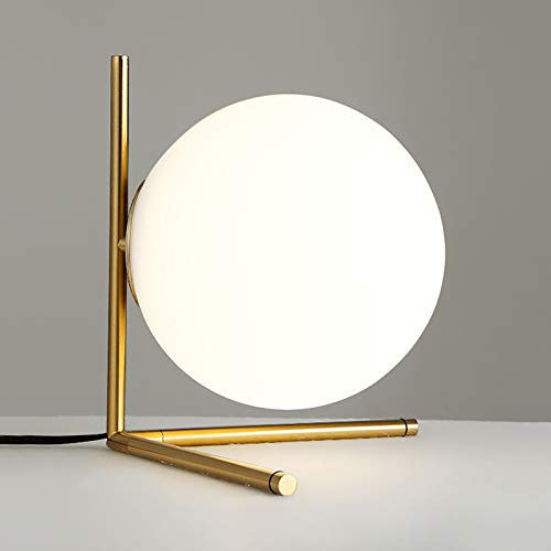 Donsu Glass Ball Table Lamp,Modern Nordic Glass Ball Led Industrial Table Lamp Nightstand Desk Light Reading Lighting Bedroom Bookshelf Lamp Decoration (Style 1) #TOP27