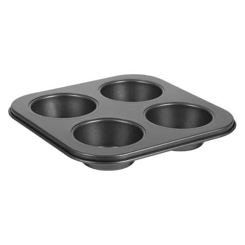 LOLIPPYY Moule à Muffins 4 Compartiments Antiadhésif Noir Plaque de Cuisson Résistante Haute Température Moule à Cupcakes pour Pâtisserie Maison et Professionnelle