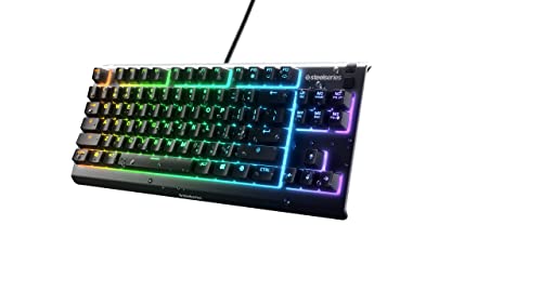 Steelseries Apex 3 Tkl Rgb Gaming Keyboard – Tenkeyless Compact Form Factor - 8-Zone Rgb Illumination – Ip32 Water & Dust Resistant – Whisper Quiet Gaming Switch – Gaming Grade Anti-Ghosting (Renewed) #TOP2