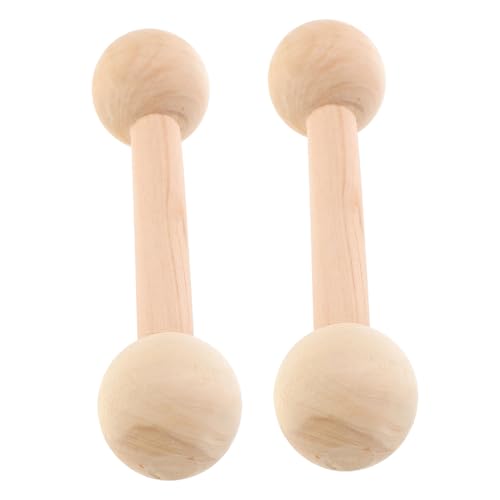 QUMIIRITY 2 Mancuernas De Madera De Juguete Mancuernas Para Niños Kit De Pesas De Mano Equipo De Gimnasio Para Niños Equipo De Entrenamiento Para Niños Peso Pequeño Pesas Para Niños
