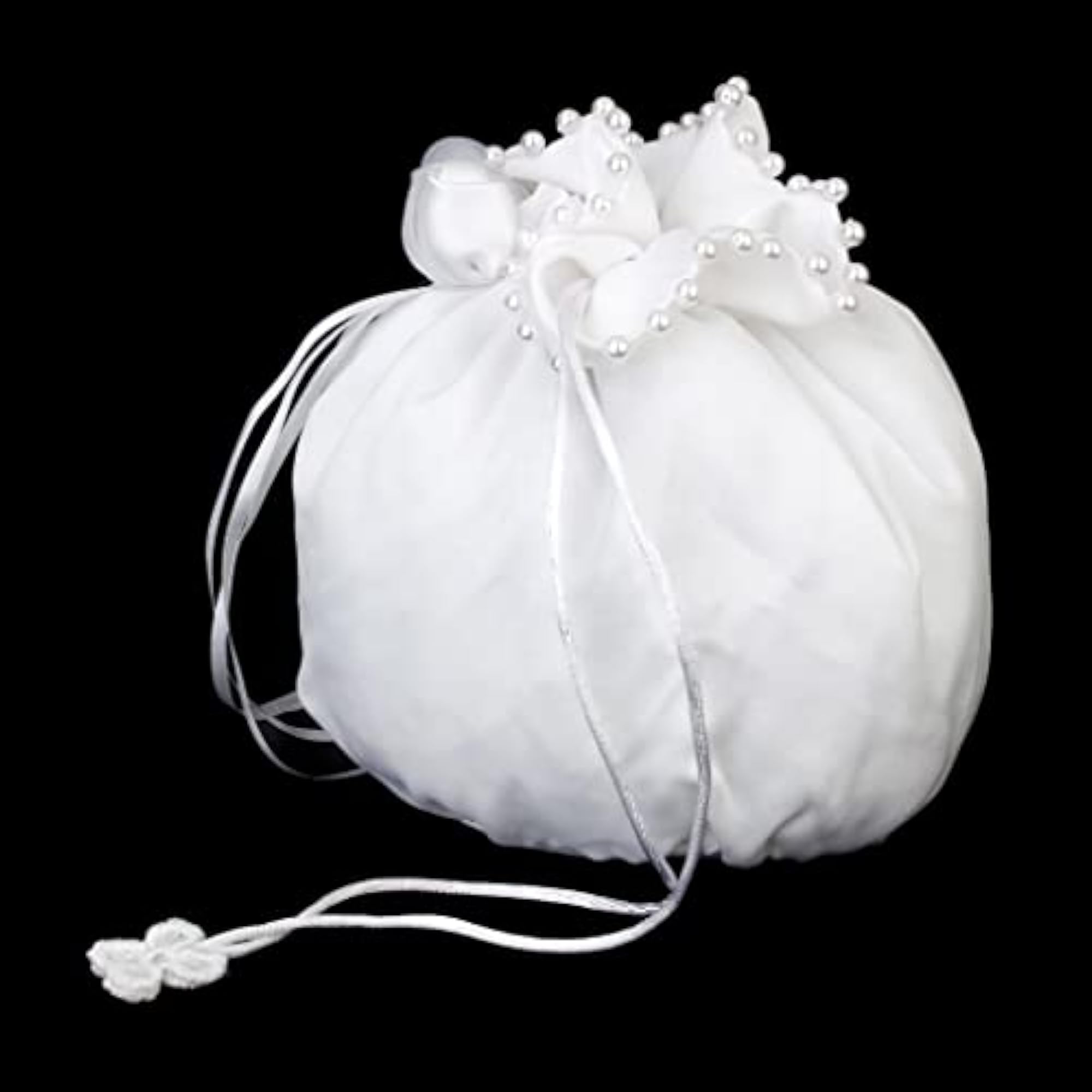 4x Satin Pearl Rhinestone Wedding Bridal Handbag