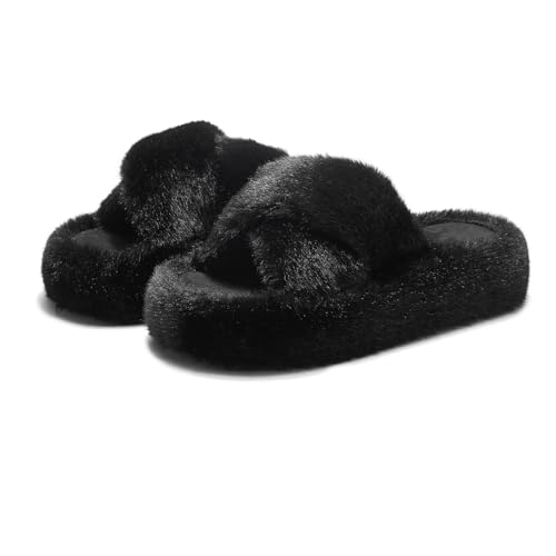 Open Toe Slippers For Women House Platform Cute Indoor Bedroom Fuzzy Shoes Home Summer Height-Increasing Slippers Cozy Fluffy Outdoor Bridal Bridesmaid Slides Trendy Gift