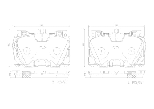 Brembo P50139N Premium Ceramic Front Disc Brake Pad Set MERCEDES-BENZ OE# A0004204900 by Brembo - Image 2