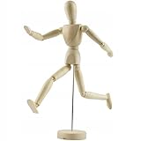 Generisch Gliederpuppe Holz 30 cm – Männliche Zeichenpuppe & Modellpuppe – Voll beweglich mit Standfuß – Ideal für Anfänger & Profis zum Zeichnen, Skizzieren & Malen