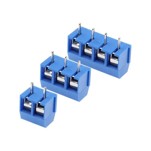 Conector de bloque de terminales PCB de tornillo KF301 de 4 pines paso 5,0 mm azul 3