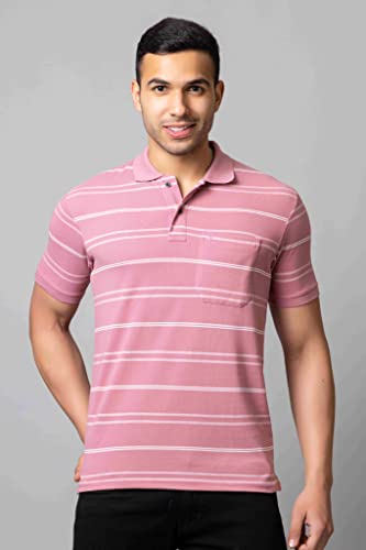 Image of PRORIDERS Half Sleeve 100% Pure Cotton Fabric Collared Regular Fit Men's Polo Striper Tshirt with Pocket for Casual wear