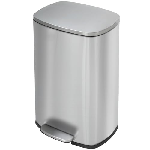 Caneca de basura rectangular acero inoxidable 50L