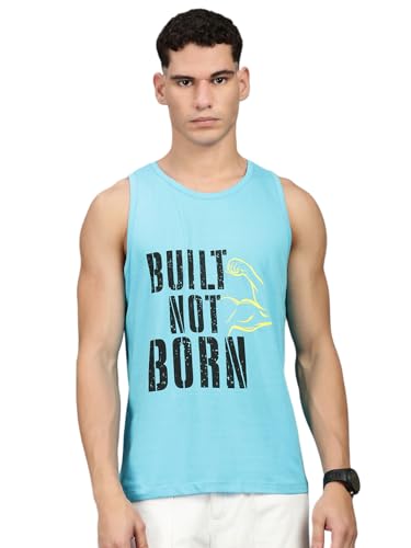 Image of Lux Nitro Men's Sleeveless Gym Tank Top Combed Cotton | Scoop Neck Athletic Vest | Ultra-Soft, Tag-Free, Urban Fitness Wear