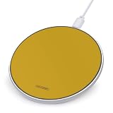Mustard Yellow Wireless Charger Portable Fast Charging Pad Lightweight Wireless Charging Pad 10W Slim Charging Station for Phone Charger Mat for Travel Home Office Desk