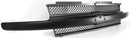 Evan-Fischer Grille Assembly Compatible With 2002-2005 Chevrolet Trailblazer Painted Black Shell And Insert With Black Center Bar #TOP2