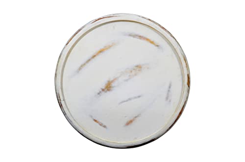 Jofran Decker Small Mango Wood End Handcrafted Solid Hardwood Drum Table, Medium 19" Height, Antique White #TOP7