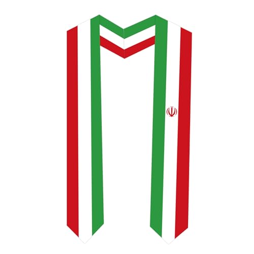 Tautaoxuu Iran Flag Graduation Sash Satin Scarf 72