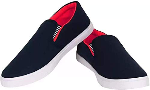 Image of BRUTON Stylish Loafer Sneaker Casual Walking Shoes for Men- Size:7, Blue, Red