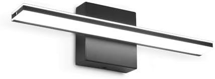 BRIVOLART - Bathroom Vanity Lights, 16 Inch 9W Cool White 6000K Vanity Lighting Fixtures Black Modern Wall Lighting for Mirror