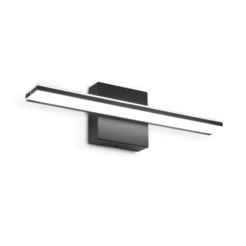 BRIVOLART - Bathroom Vanity Lights, 16 Inch 9W Cool White 6000K Vanity Lighting Fixtures Black Modern Wall Lighting for Mirror