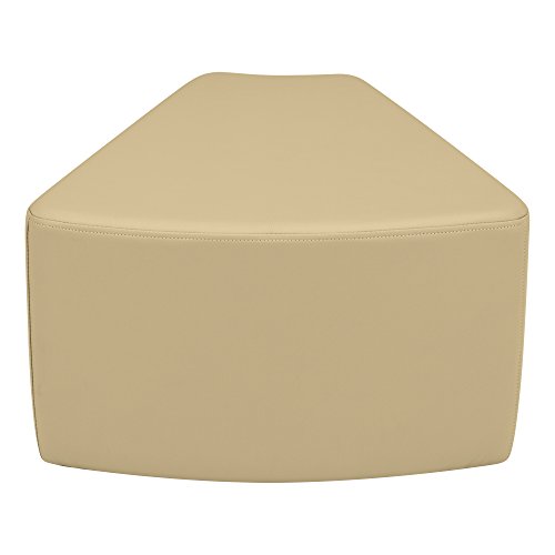 Image of Sprogs 12 inch H Structured Wedge Stool -Flexible Modular Collaborative Soft Seating for Office, Home, Lounge and School Classrooms with Durable Frame -Sand