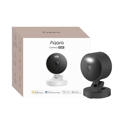 Aqara Caméra Intérieure/Extérieure G100, 2K, HomeKit Secure Video,Vision Nocturne Couleur avec Projecteur, Détection IA, Wi-FI 6, Audio Bidirectionnel, IP65, Compatible Alexa, Google Home, Noir