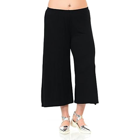 Pastel by Vivienne Women's Wide Leg Crop Culottes Plus Size XX-Large Black Cover