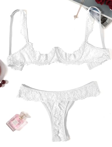 Image of Avidlove Sexy Lingerie Set for Women Lace Bra and Panty Sets Underwire Push Up Lace Lingerie Set XS-XXL