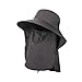 MotiveTech Fishing Hat Bucket Hats with Neck Flap Breathable Sun Protection Cap for Travel Climbing Cycling Camping Hiking, Black