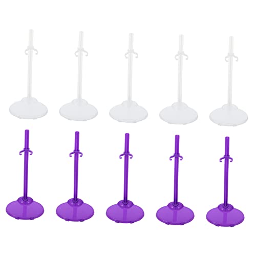 Toddmomy 20pcs Doll Support Stand Plastic Bracket with Sturdy Base for Displaying Dolls Includes Supports for Dress