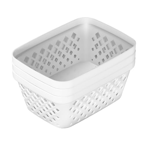 Image of Glad Plastic Storage Basket Set - Multipurpose Drawer Trays, Kitchen Pantry Containers, and Bathroom Bins - 9 Pack Small Organizers, White, 6.25 inch L x 4.6 inch W x 2.7 inch H