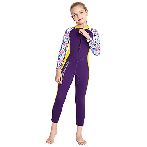 Zeraty Boys Girls 2mm Neoprene One Piece Thermal Swimsuit Full Long Sleeve Wet Suits Toddler Children Thermal Diving Suit for Water Sports Cover