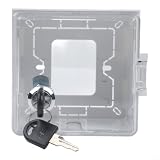 Außensteckdose mit Schloss, wasserdichte IP65-Wandplatte zum Aufladen von Elektrofahrzeugen, 86 Typ Elektrogehäuse, PC-Material für Garten, Terrasse, Baustelle, schwarz (transparent)