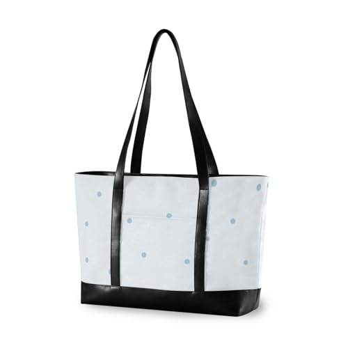 Blue Cute Polka Dots essentials mens laptop bag with zipper work totes for women work with