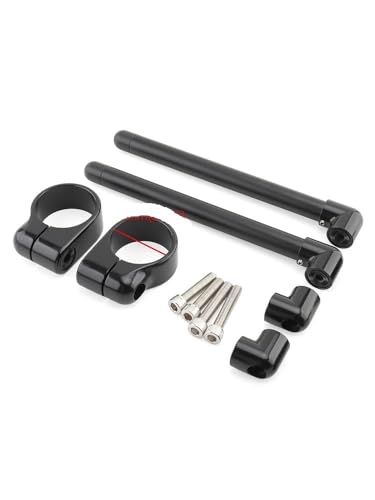 Manillar de motocicleta negro con clip dividido y abrazadera elevadora multi-medida