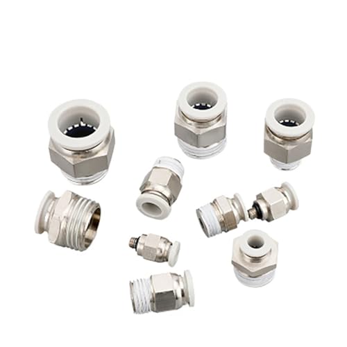 Conectores de tubería PC4-01 blancos rápidos para neumática e impresión 3D paquete de 10 piezas 5