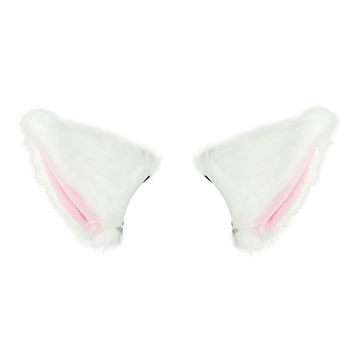 BUYITNOW Fur Cat Fox Ears Hair Clip Anime Cosplay Hairpin Halloween Accessories
