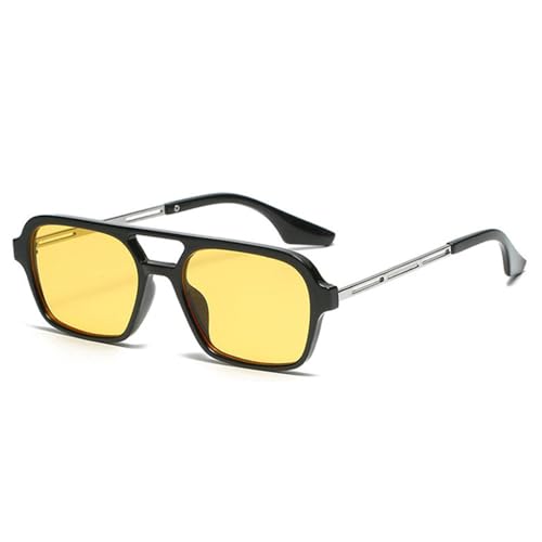 Lunettes de soleil carrées double faisceau pour exprimer votre créativité vintage