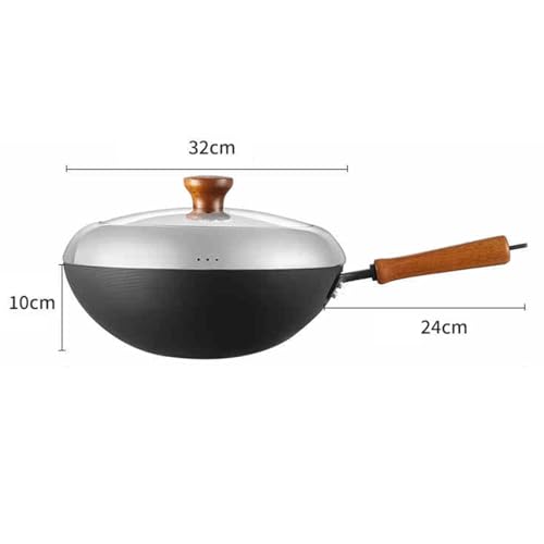 Wok de hierro sin recubrimiento con tapa 32 cm miniatura 2