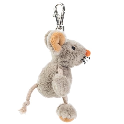 Plüsch-Anhänger Maus „Eddi“ – Schaffer 3107- ca. 11 cm - Niedlicher Schlüsselanhänger & Taschenanhänger mit Karabiner - Weich & hochwertig - Geschenkidee für Kinder & Erwachsene - grau