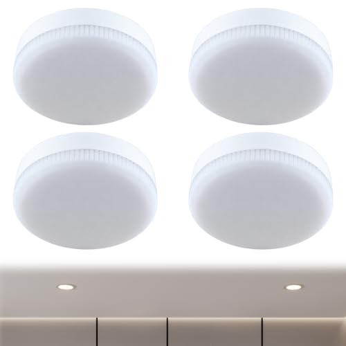 Image of Muanwk 4 Pack GX53 LED Bulb 9W Warm White 4000K, Replace 50W Halogen or CFL