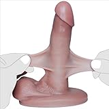 Realistischer Dildo, Flexible Vorhautfunktion, Dynamisches Hautdesign für ein Verbessertes Erlebnis, Sexspielzeug für Paare, Männlich und Weiblich