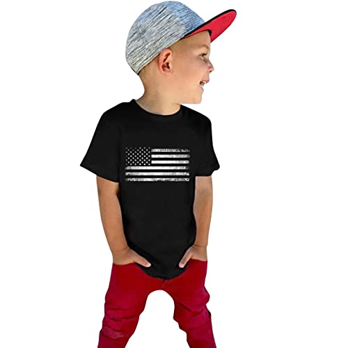 Baby Boys American Flag Short Sleeve Graphic T Shirt Toddler Kids 4th of July Tee Cute Tops Independence Day Shirt