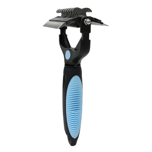 3-in-1 Grooming Rake for Cats & Dogs, Combines Deshedding Brush