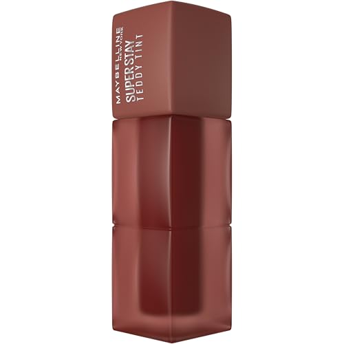 Maybelline New York Lip Tint, Super Stay Teddy Tint, Up To 12 Hour Blurred Matte Lipstick, Plush Comfort, Longwear Makeup, Hydrating & Transferproof, Vegan, 8 Buildable Lip Shades, Shade: Mascara Tear