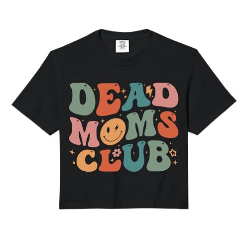 Dead Mom Club Funny Groovy Saying 2 Pages Comfort Colors Crop Top