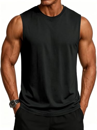 magcomsen MAGCOMSEN Sleeveless Shirts for Men Workout Muscle Tank Top UPF 50+ Lightweight Casual Cooling Sleeveless Shirt for Gym Beach