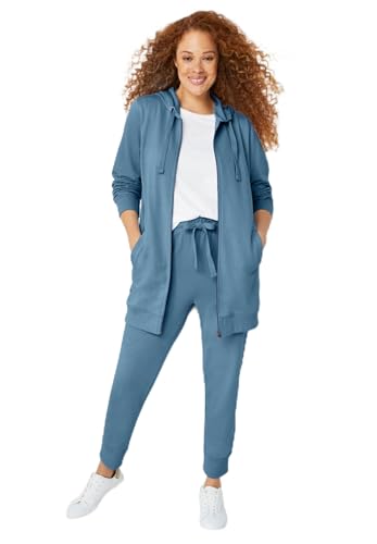 Amazon.com: ellos Women's Plus Size Long Zip Front Hoodie French